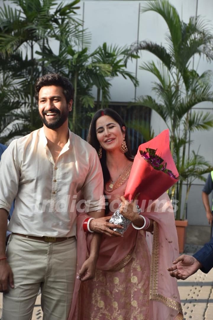 Vicky Kaushal and Katrina Kaif first public appearance as married couple