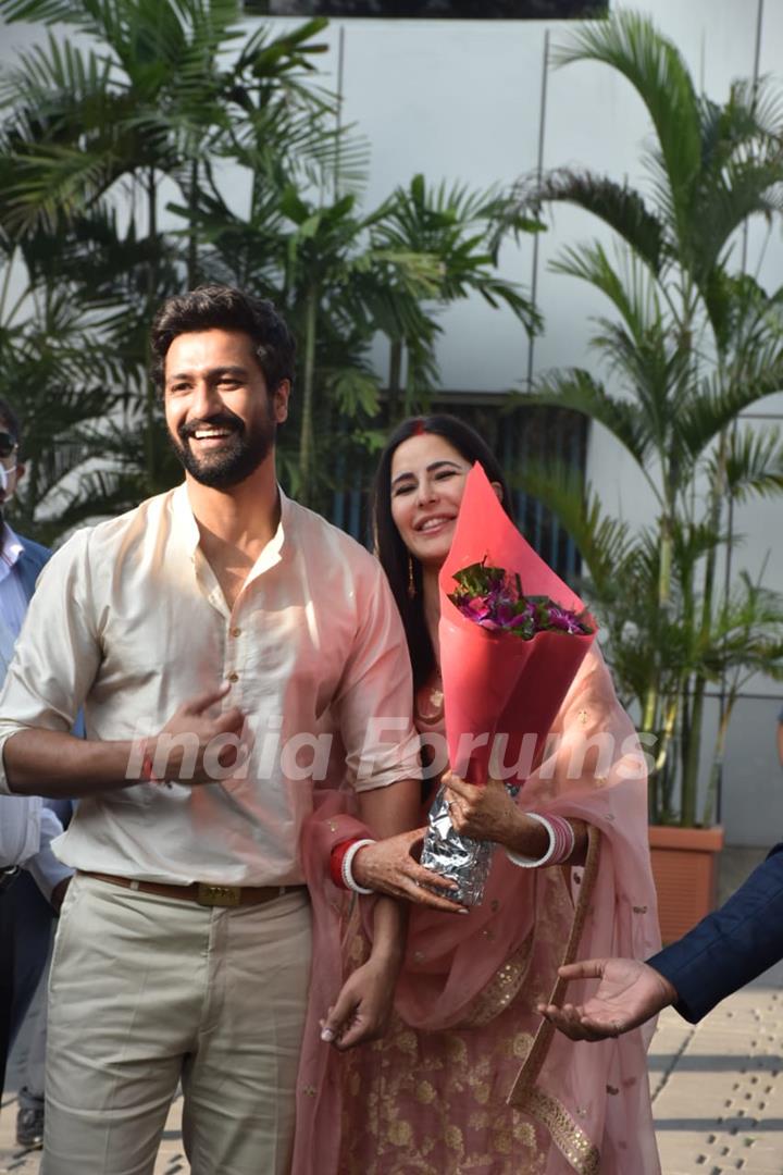 Vicky Kaushal and Katrina Kaif first public appearance as married couple