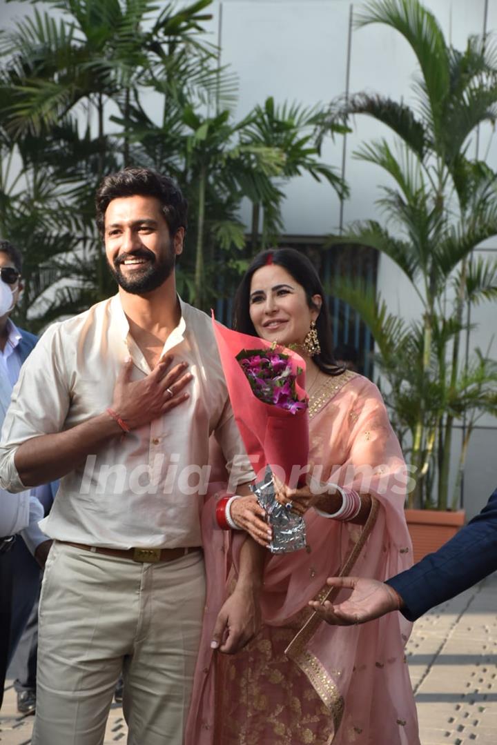 Vicky Kaushal and Katrina Kaif first public appearance as married couple