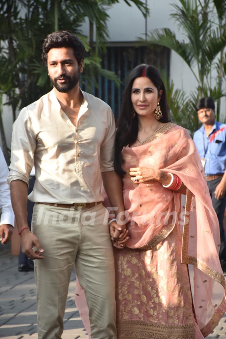 Vicky Kaushal and Katrina Kaif first public appearance as married couple