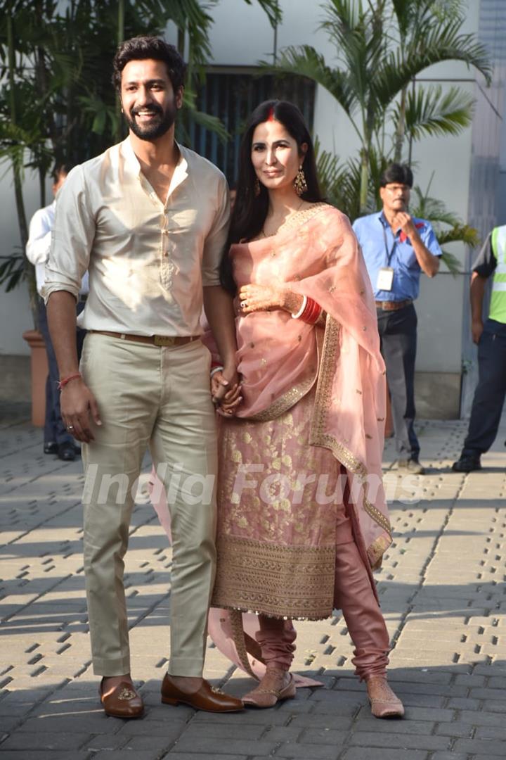 Vicky Kaushal and Katrina Kaif first public appearance as married couple