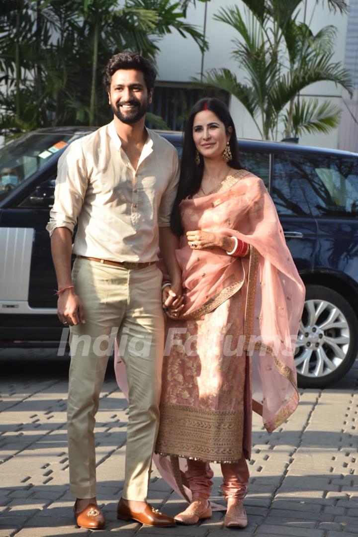 Vicky Kaushal and Katrina Kaif first public appearance as married couple