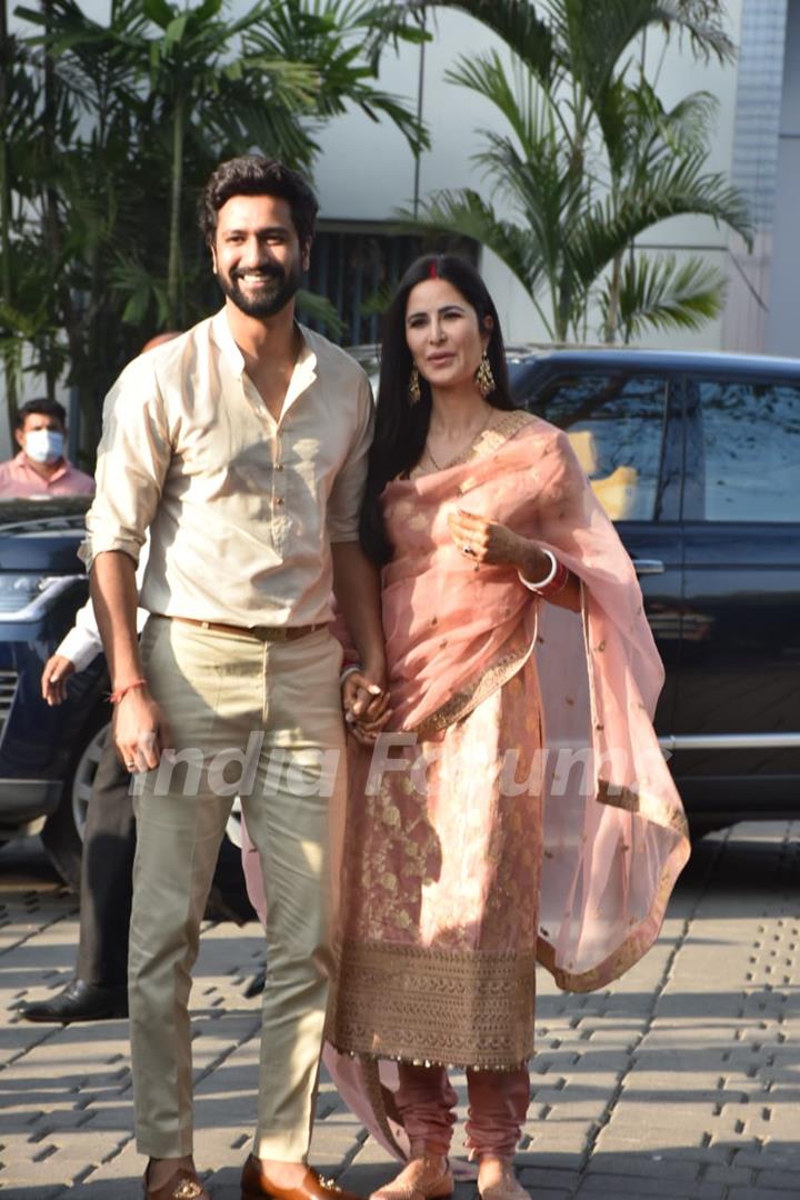 Vicky Kaushal and Katrina Kaif first public appearance as married couple