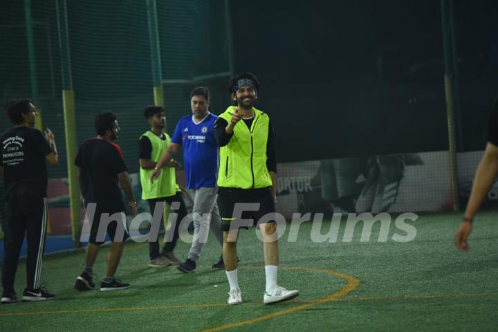 Kartik Aaryan spotted at a football game in Bandra