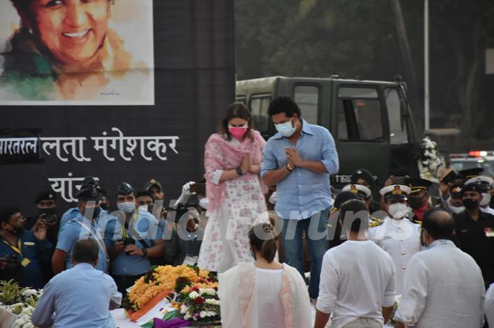 Lata Mangeshkar last rites