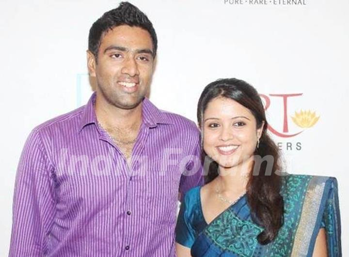 Ravichandran Ashwin with his wife