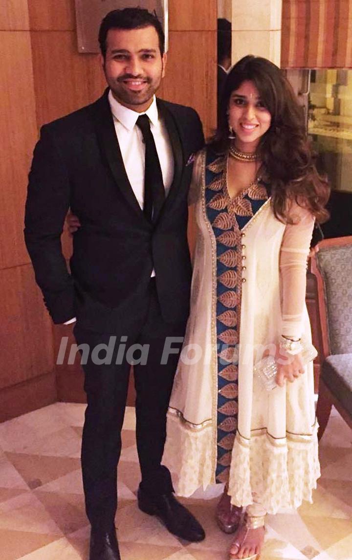 Rohit Sharma with his wife Ritika Sajdeh