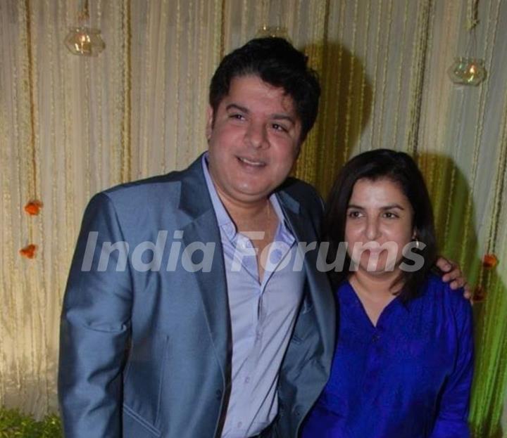 Farah Khan with her younger brother, Sajid Khan