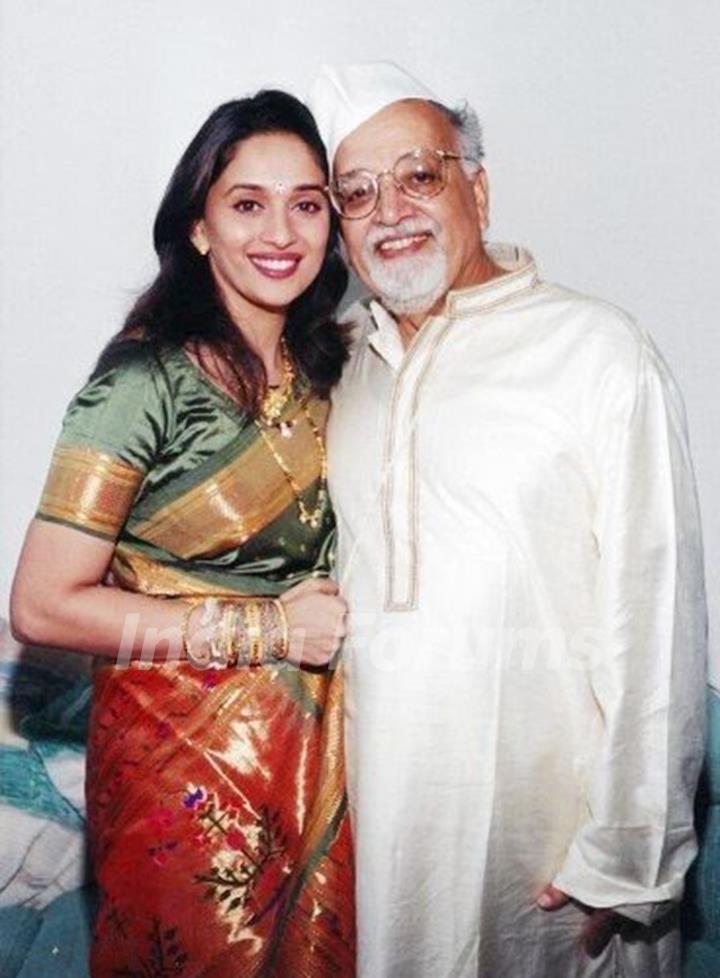 Madhuri Dixit with her father