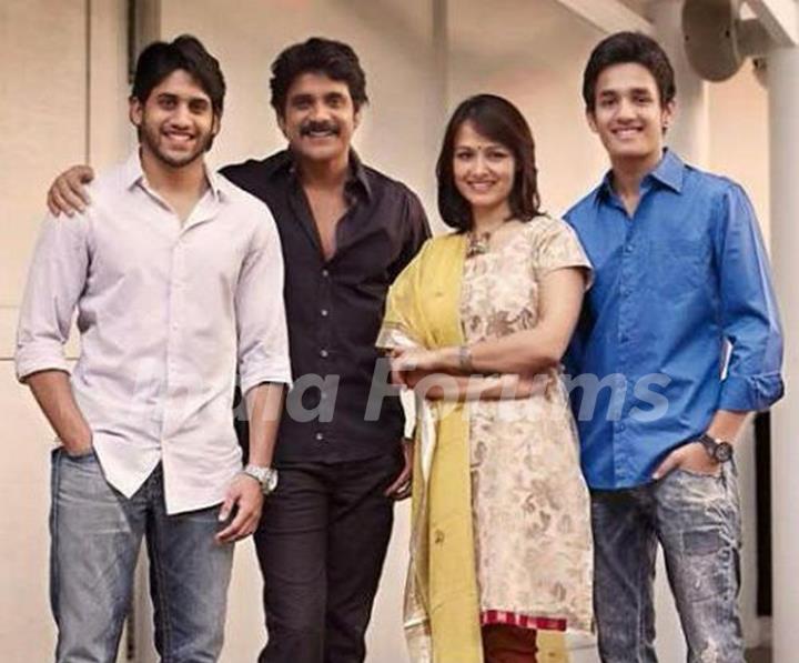 Amala Akkineni with her family