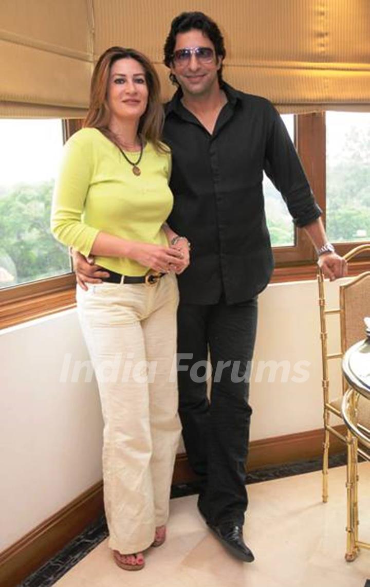 Wasim Akram with his first wife Late Huma Akram