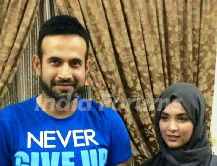 Irfan Pathan with his wife