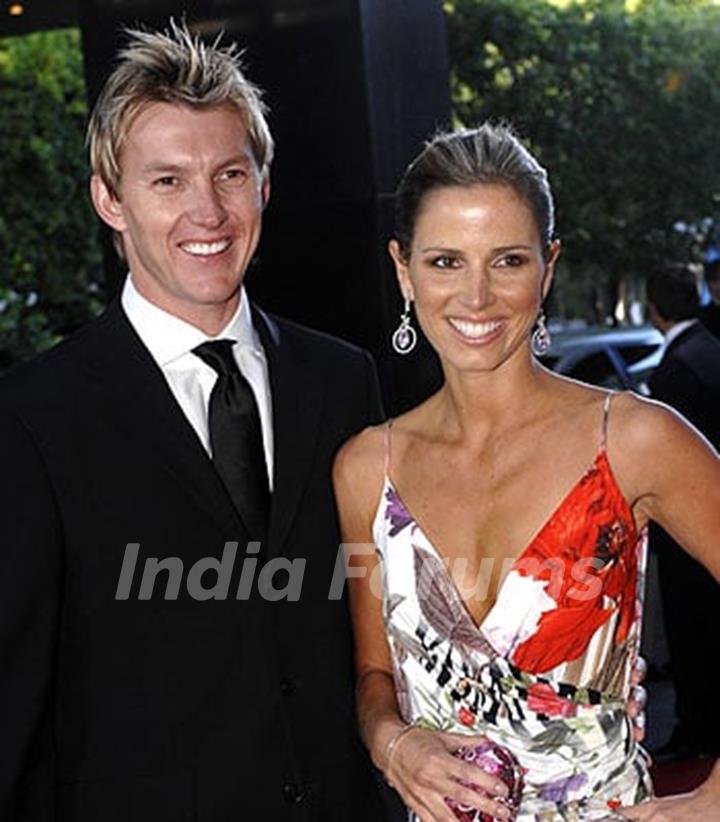 Brett Lee with his former wife Elizabeth Kemp