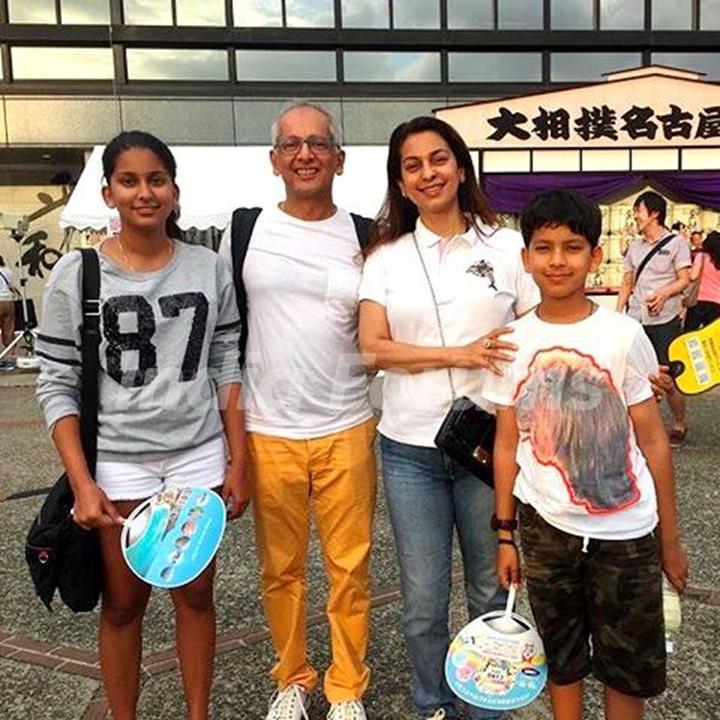 Jay Mehta with his wife and children