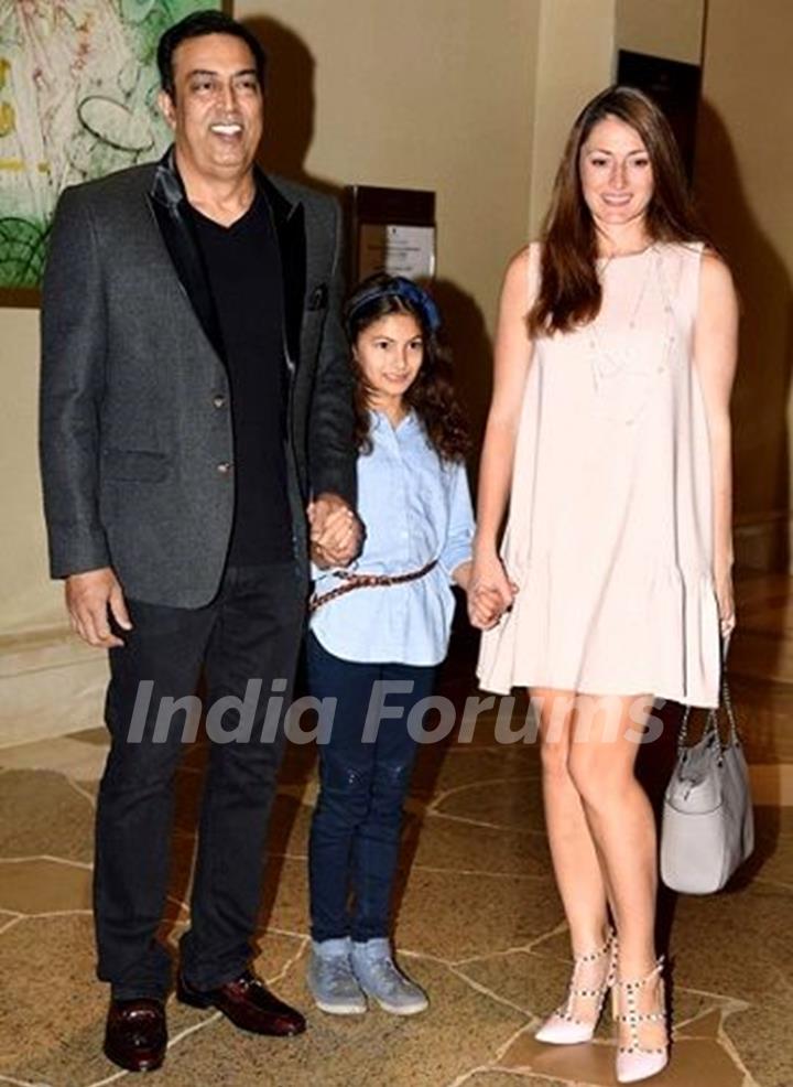 Vindu Dara Singh with his wife Dina Umarova and daughter Amelia Randhawa