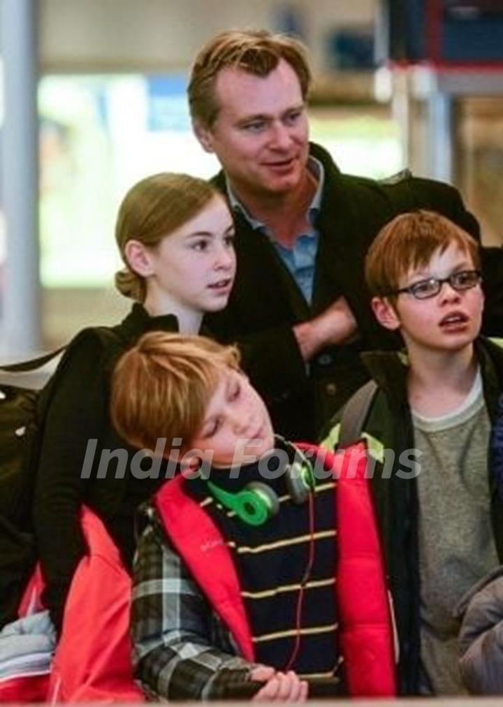 Christopher Nolan with his children Rory Nolan, Flora Nolan, Director Christopher Nolan, Magnus Nolan