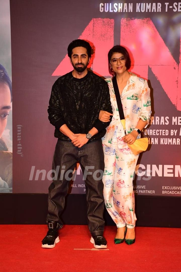 Ayushmaan Khurrana and Tahira Kashyap Spotted At The Screening Of upcoming movie Anek 