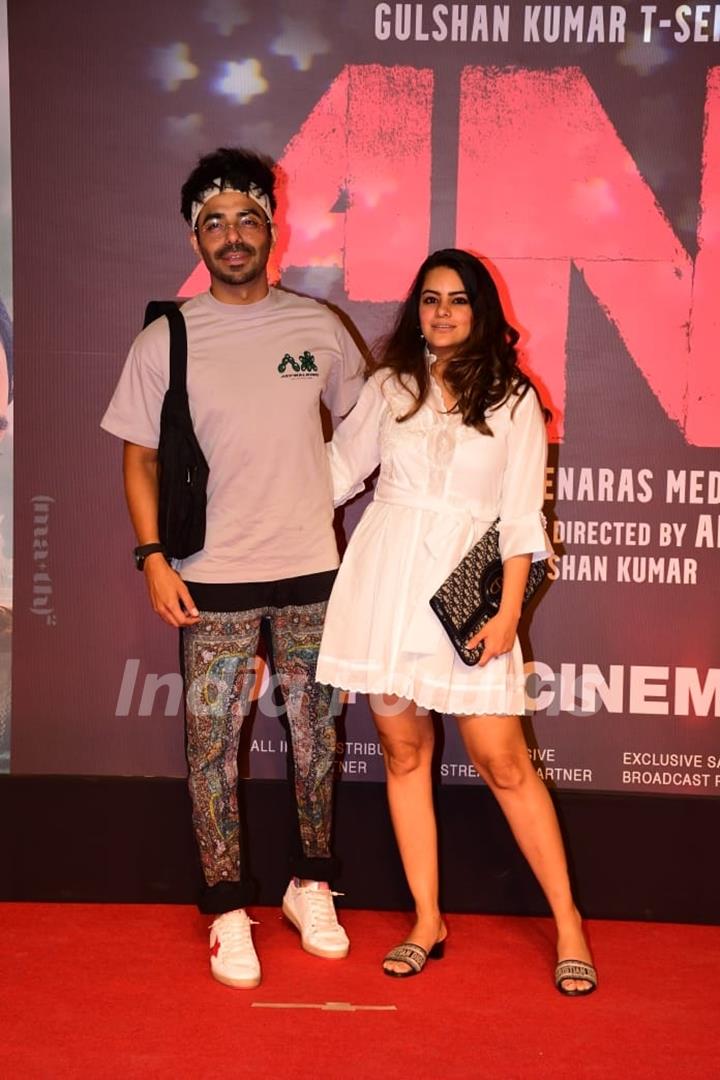 Aparshakti Khurana and Akriti Arora Spotted At The Screening Of upcoming movie Anek 