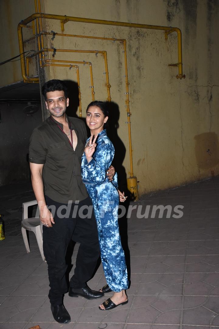 Karan Kundrra and Tejasswi Prakash spotted in the city 