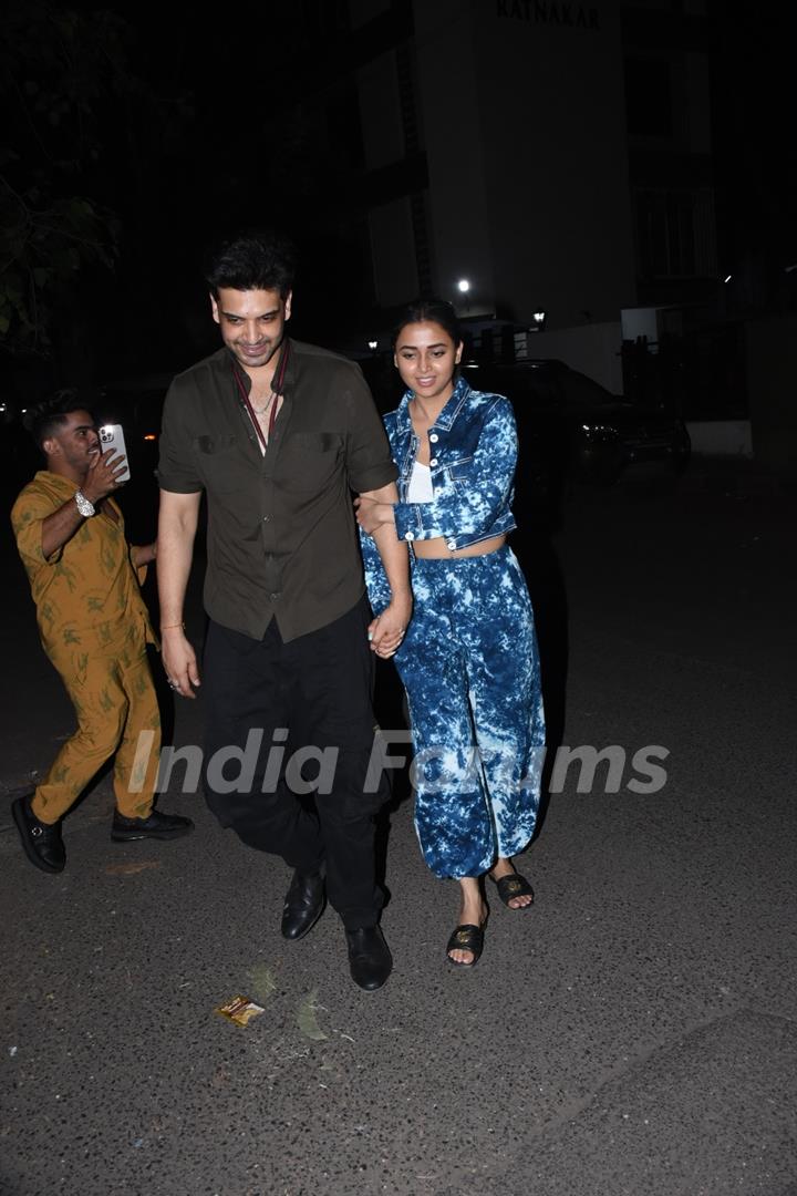Karan Kundrra and Tejasswi Prakash spotted in the city 