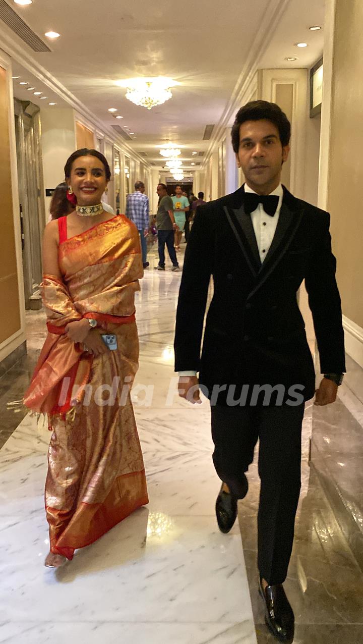 Rajkummar Rao and Patralekhaa snapped at Pooja Vijan's Wedding Bash at Taj Colaba