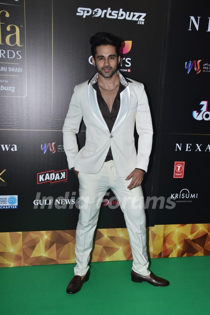 Celebrities poses on the green carpet of IIFA awards 2022 