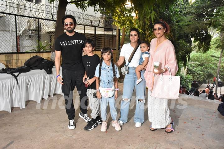 Ayushmann Khurrana, Tahira Kashyap and their children Virajveer Khurrana, Varushka Khurranaspotted at Music Education Moutmary Bandra 