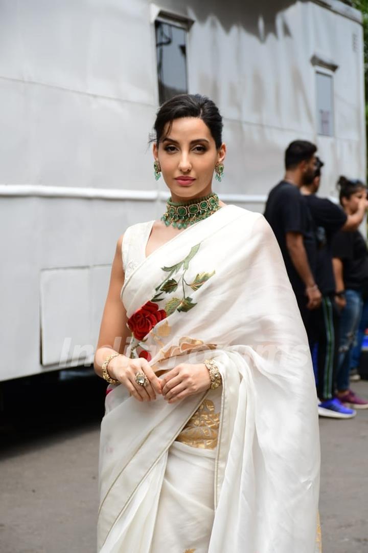 Nora Fatehi spotted at on the set of Dance Deewane Juniors