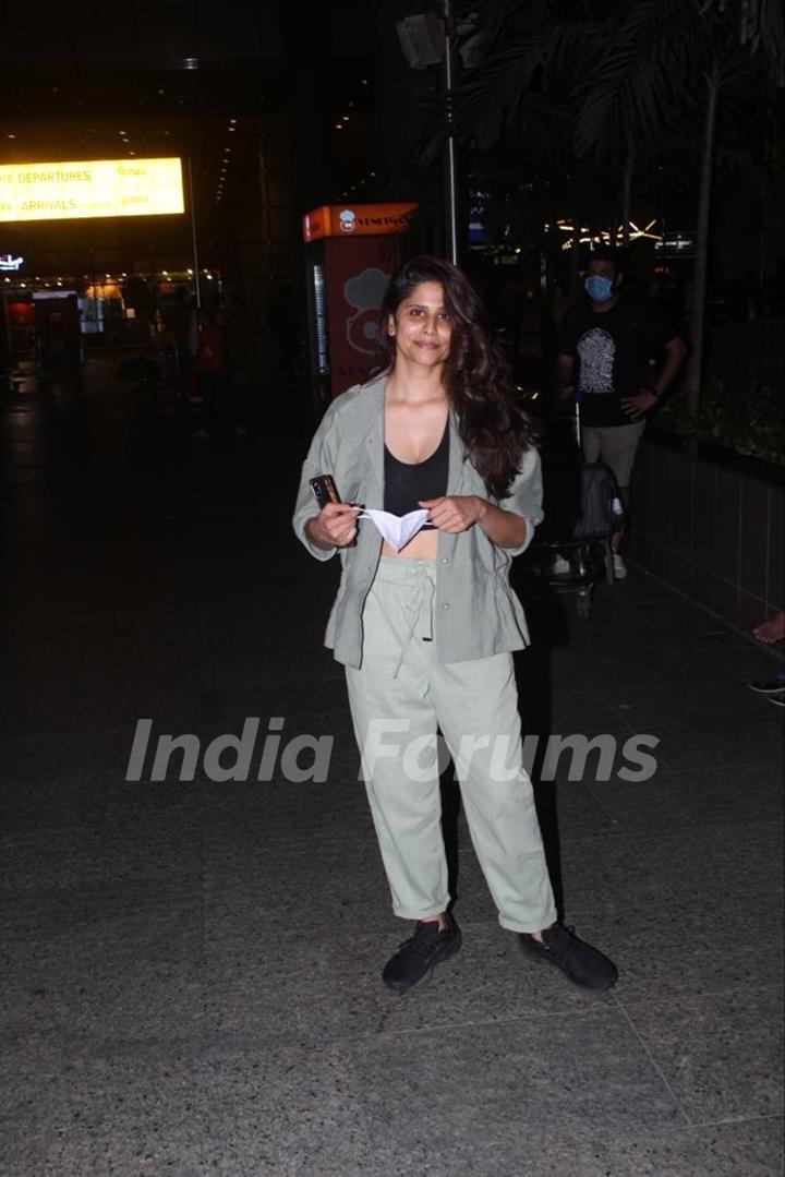 Sai Tamhankar spotted at the Mumbai airport 