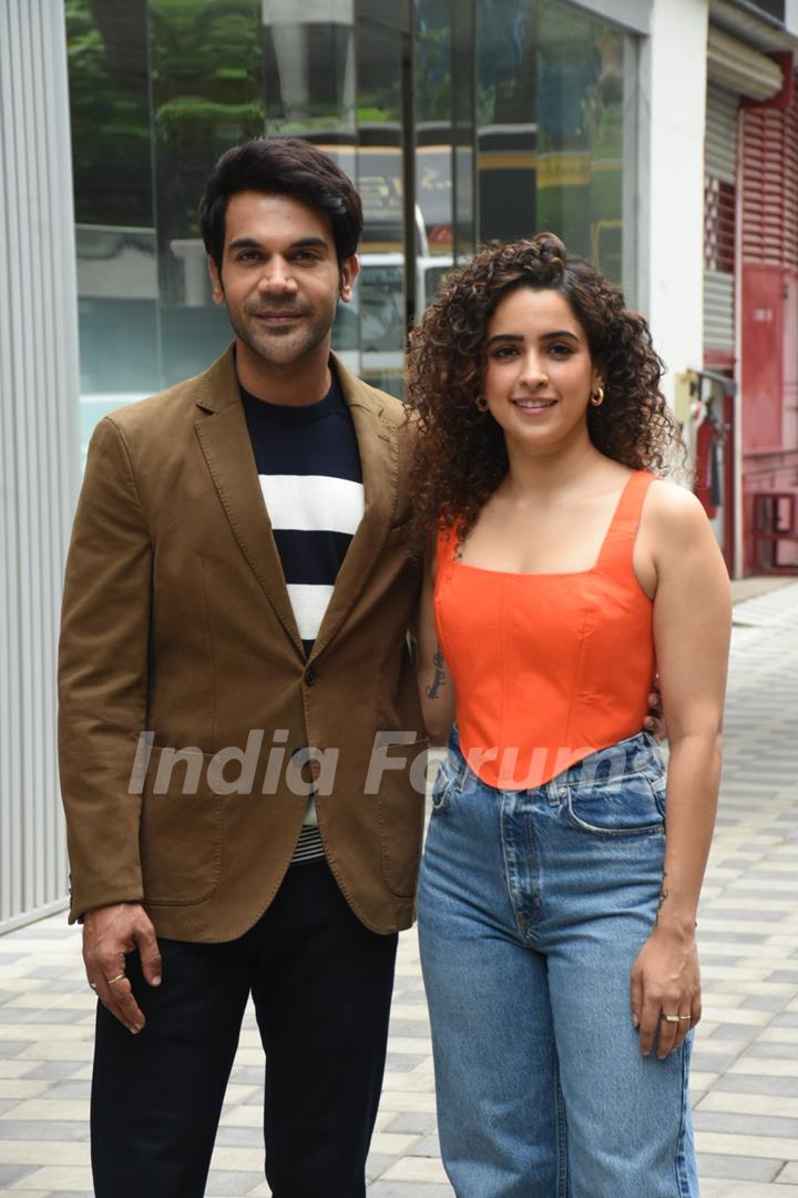 Rajkummar Rao and Sanya Malhotra snapped during the promotions of their film, Hit – The First Case