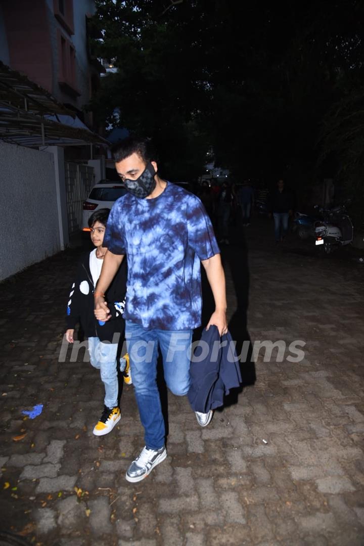 Raj Kundra and his Viaan Raj Kundra spotted screening of Nikkama film