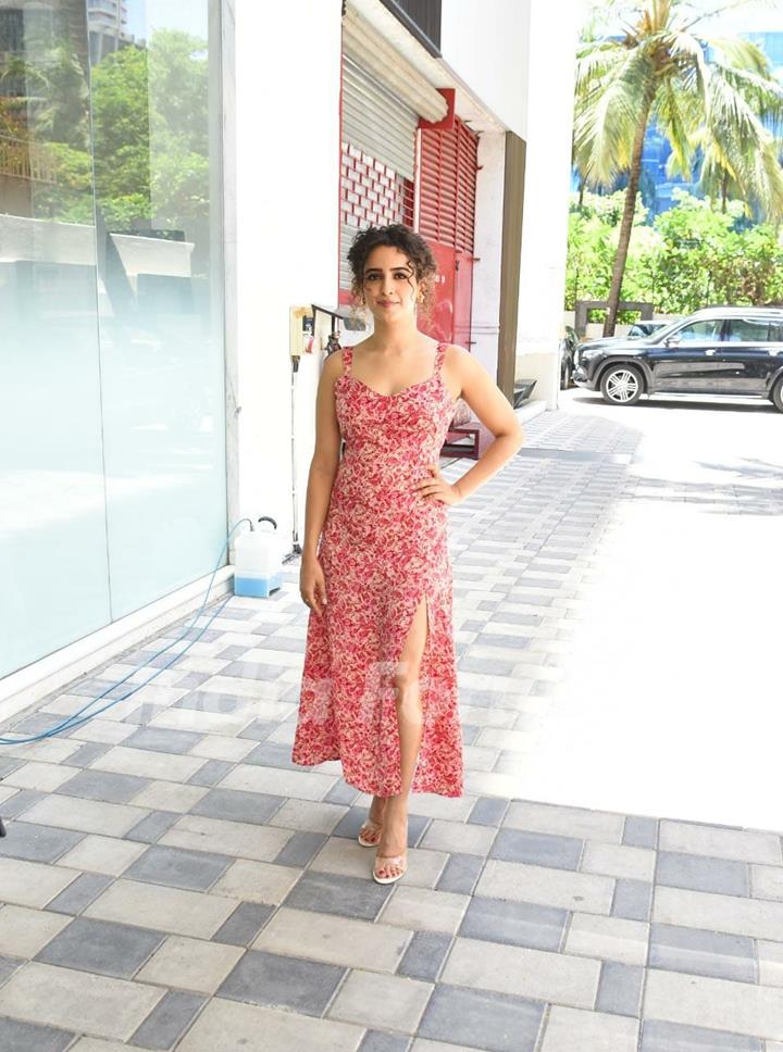 Sanya Malhotra snapped during the promotions of their film Hit – The First Case at Andheri