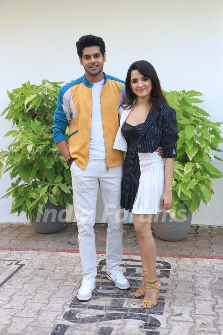 Abhimanyu Dassani and Shirley Setia spotted promoting their upcoming film Nikkama in the city