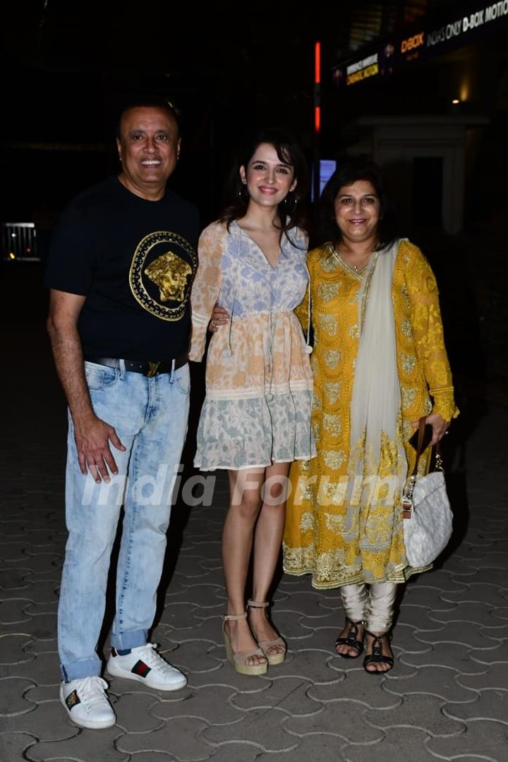 Shirley Setia spotted with her family at the screeing of Nikamma film 