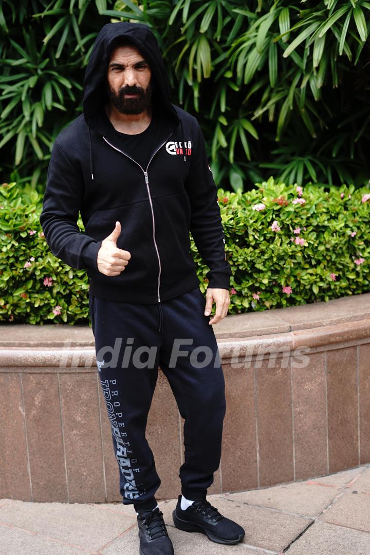 John Abraham spotted promoting upcoming film 'Ek Villain Returns' at Taj Lends End 