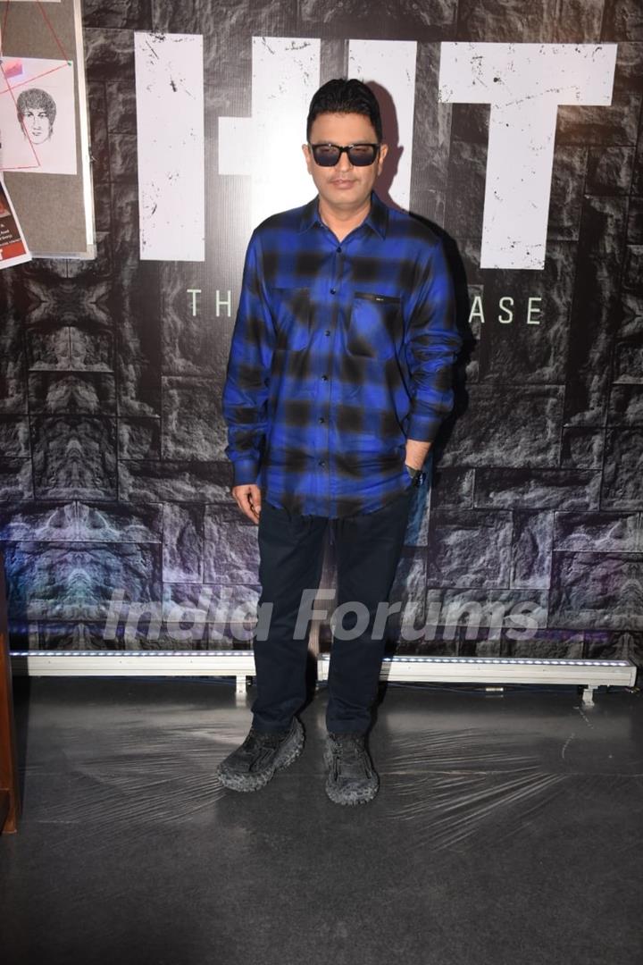 Bhushan Kumar snapped at the trailer launch of Hit – The First Case