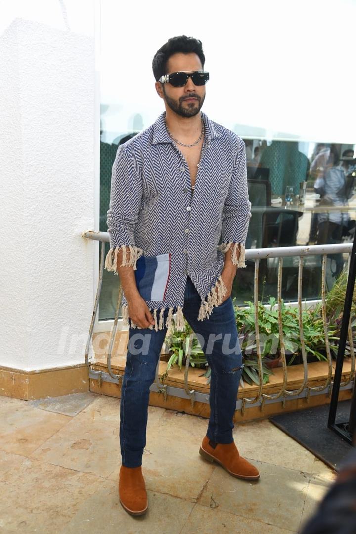 Varun Dhawan spotted promoting his upcoming film JugJugg Jeeyo at Sun and Sand hotel in Juhu