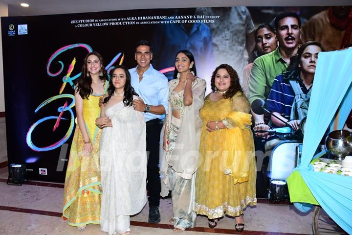 Akshay Kumar, Sadia Khateeb, Deepika Khanna, Sahejmeen Kaur and Smrithi Srikanth spotted for Raksha Bandhan song launch at Lalit hotel 