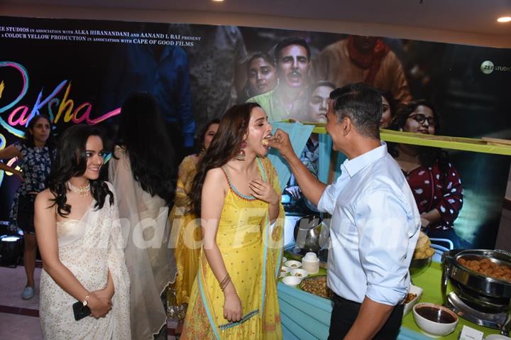 Akshay Kumar, Sadia Khateeb, Deepika Khanna, Sahejmeen Kaur and Smrithi Srikanth spotted for Raksha Bandhan song launch at Lalit hotel 