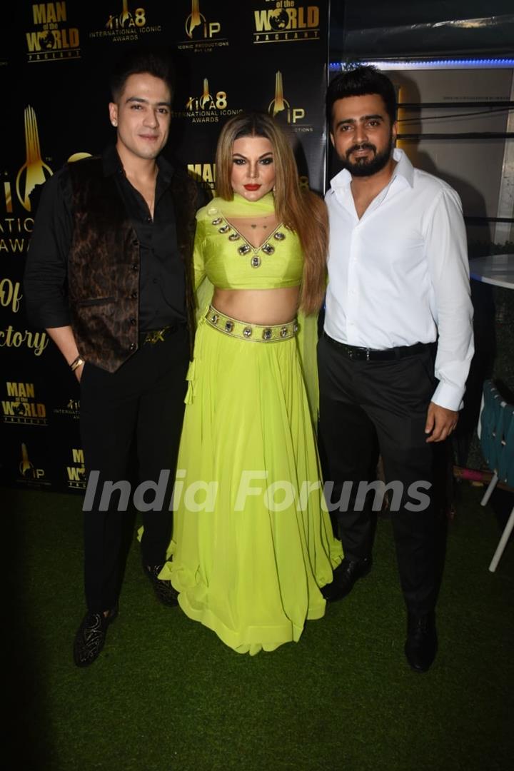 Rakhi Sawant poses with beau Adil Khan spotted at success party of International Iconic Awards 