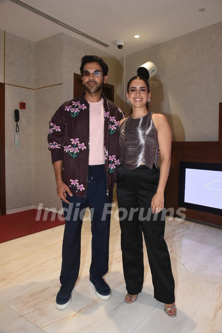 Rajkummar Rao and Sanya Malhotra snapped promoting their upcoming film Hit – The First Case in the city 