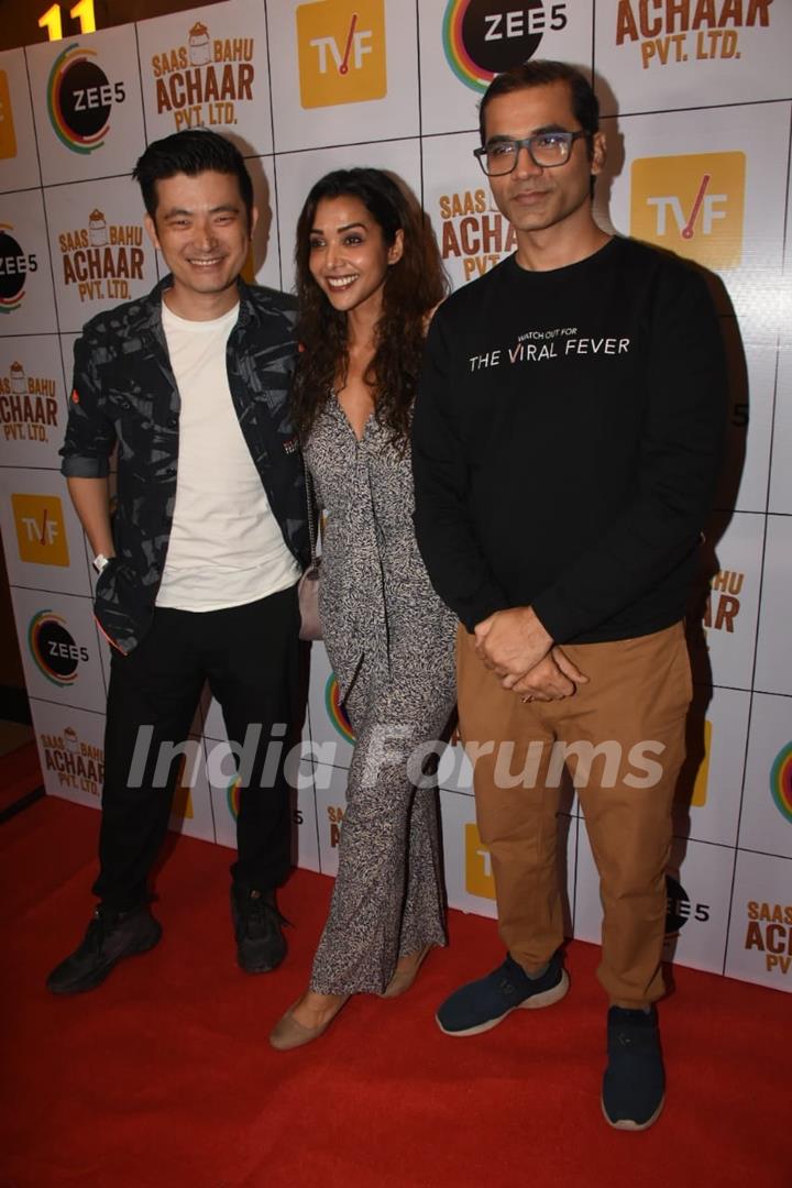 Anupriya Goenka and Meiyang Chang spotted at red carpet of Saas Bahu Achaar Pvt. Ltd