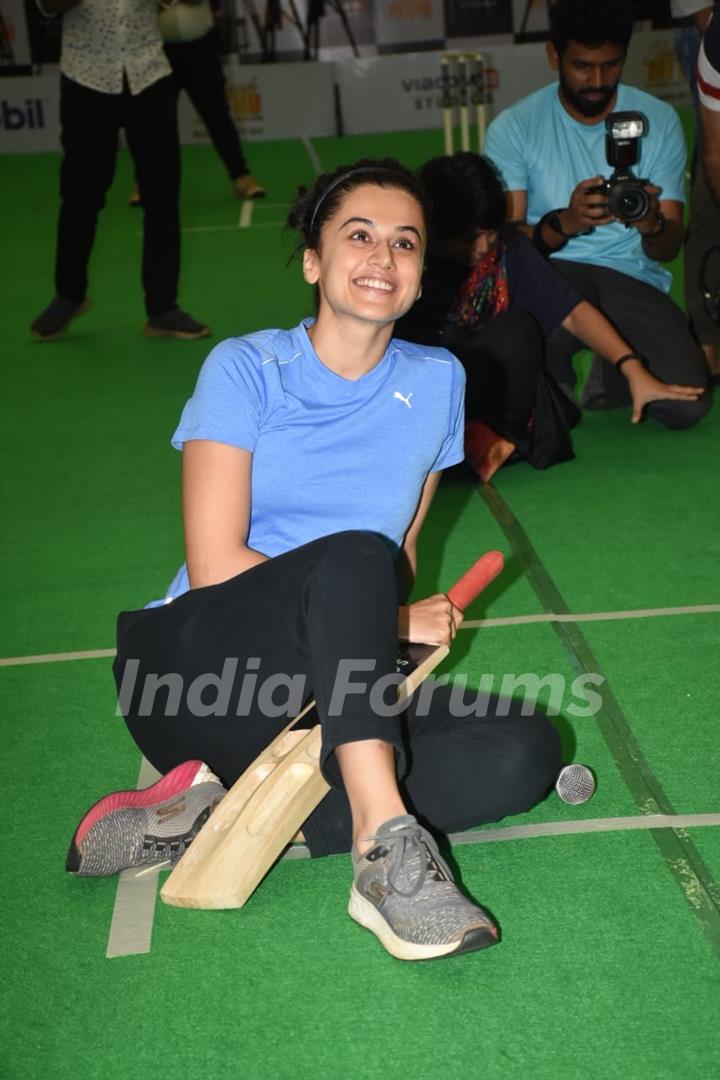 Taapsee Pannu snapped promoting her upcoming film Shabaash Mithu 