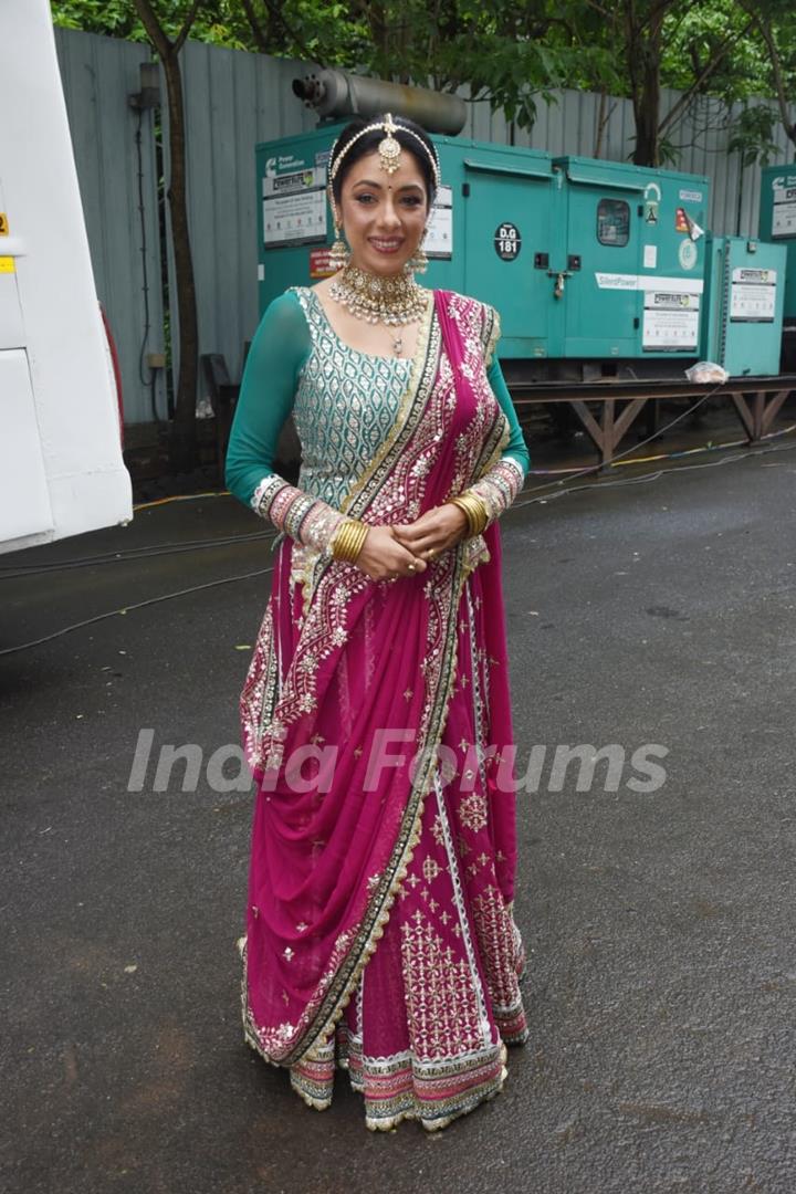 Rupali Ganguly spotted at Film City 