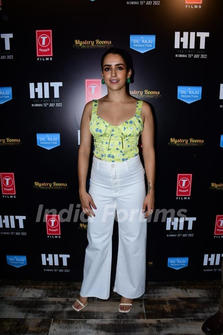 Sanya Malhotra snapped promoting their upcoming film Hit – The First Case in the city 