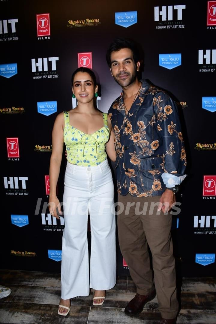 Rajkummar Rao and Sanya Malhotra snapped promoting their upcoming film Hit – The First Case in the city 