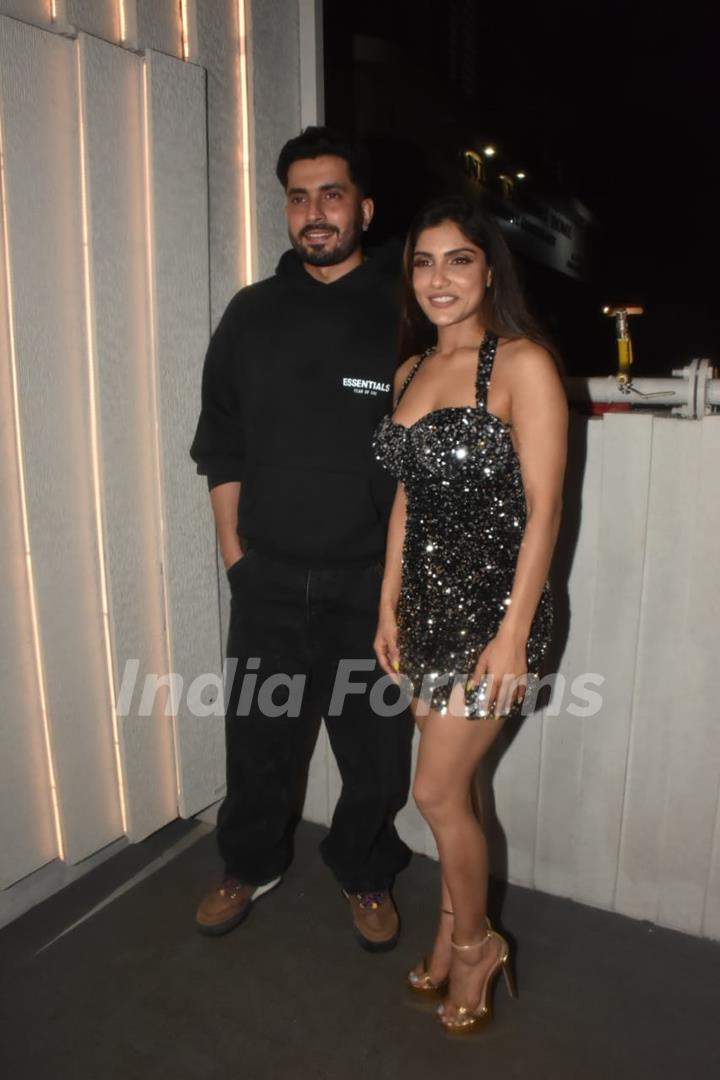 Sunny Singh Nijjar poses with Ishita Raj Shrama snapped at Ishita Raj Sharma’s Birthday bash