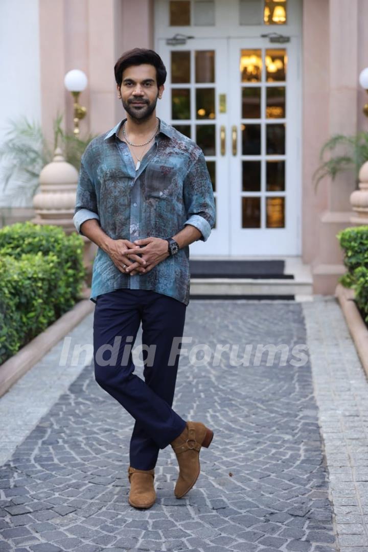 Rajkummar Rao and Sanya Malhotra snapped promoting their upcoming film Hit – The First Case in Delhi 