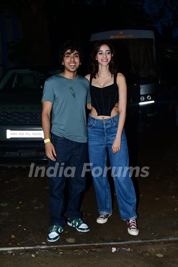 Ananya Panday poses with Adarsh Gourav clicked in Bandra