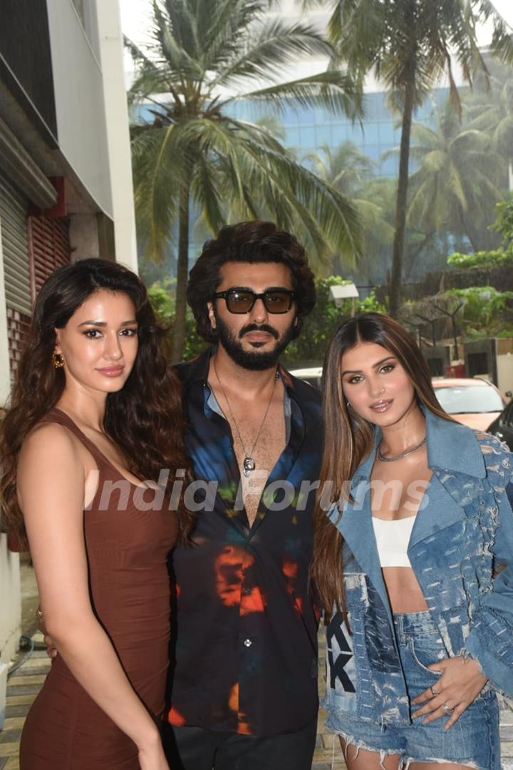 Arjun Kapoor, Disha Patani, Tara Sutaria spotted promoing Ek Villain Returns at T-series in Andherispotted promoing Ek Villain Returns at T-series in Andheri